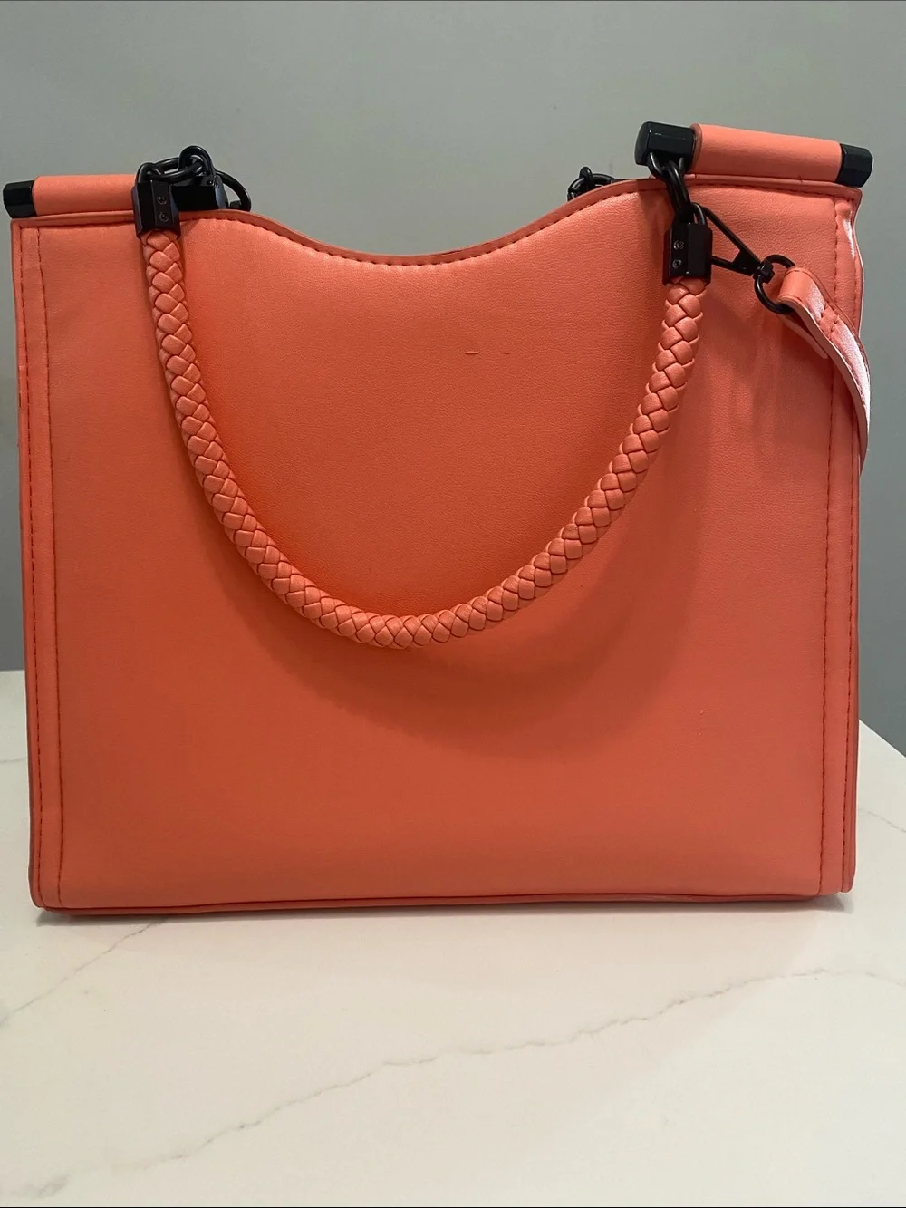 Badgley Mischka Coral Structured Tote with Braided Handle Women - Picture 2 of 12